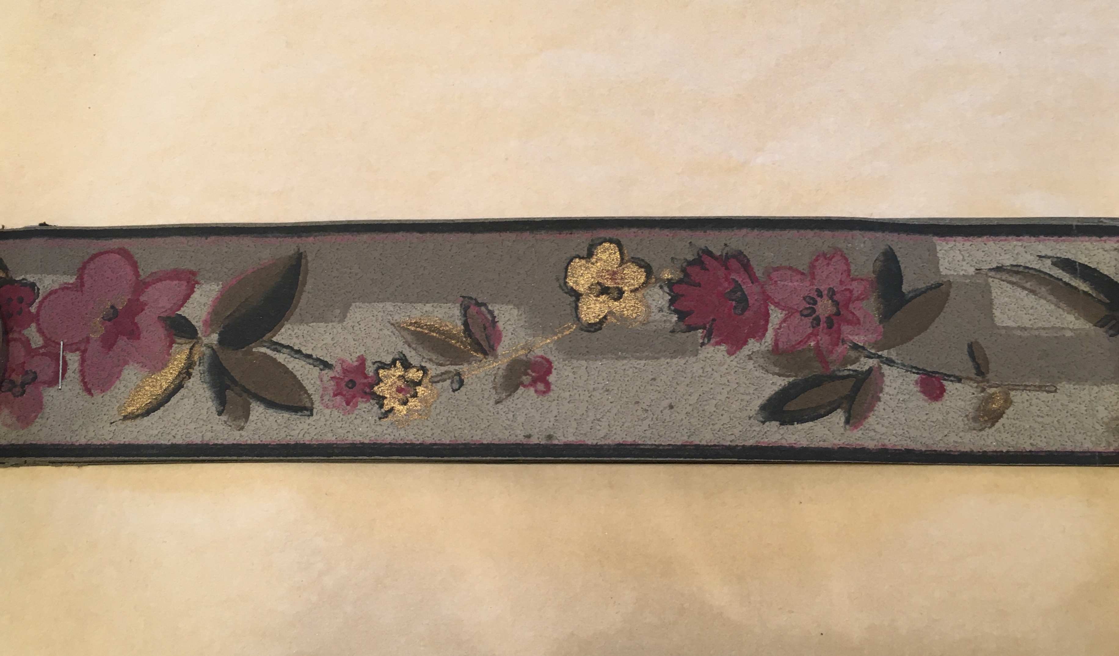 Lila & guldblommor Art Deco