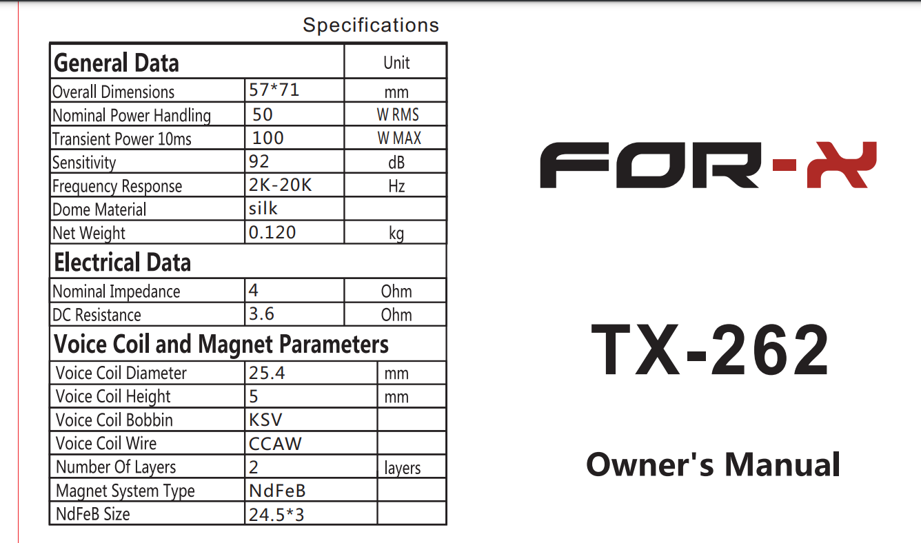 FOR-X TX-262 - 3