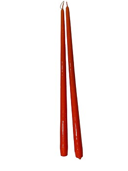 Antique Candle Orange Lacquer 45 cm Parl Candle
