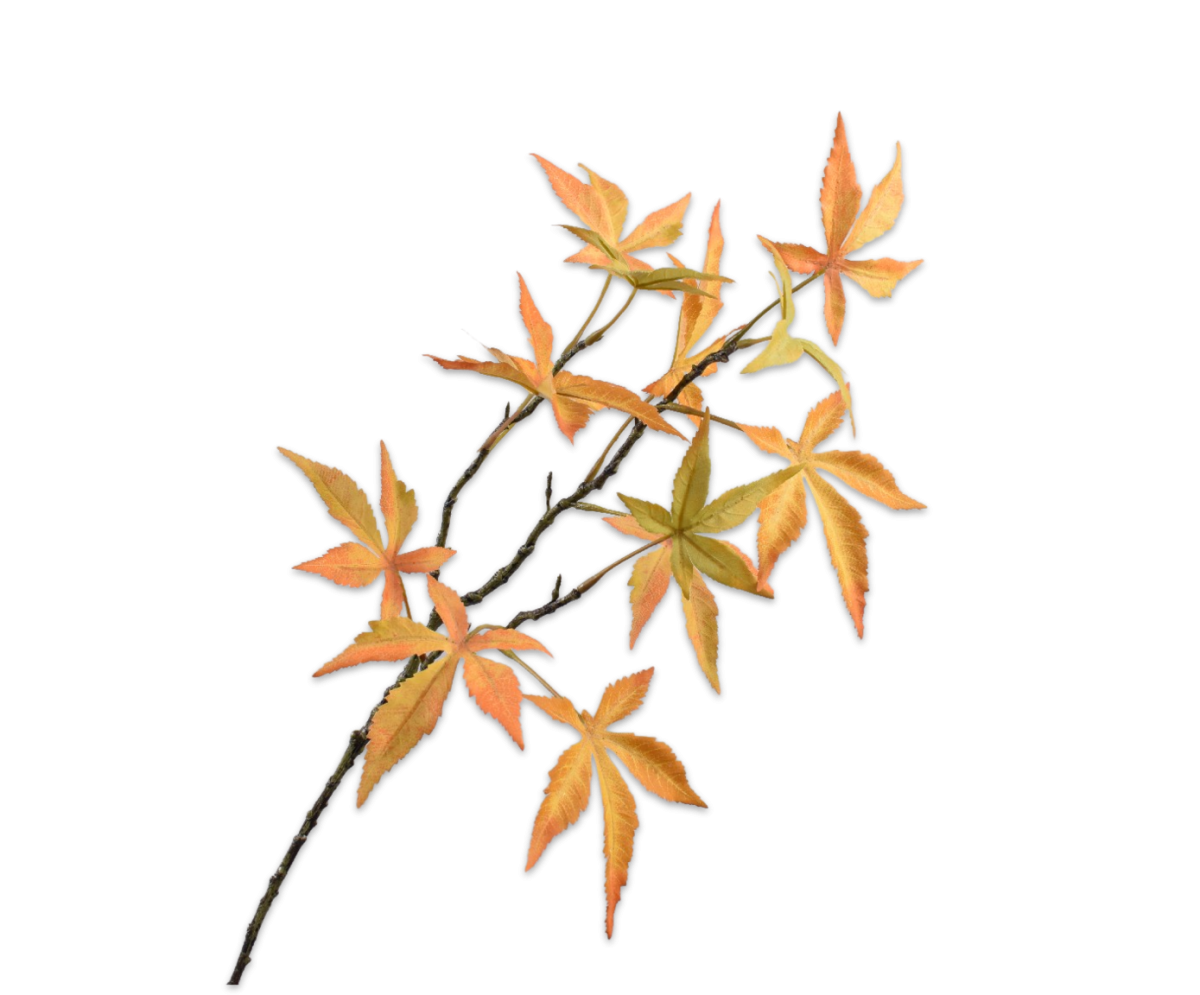 Silkka Flower Maple Spray Yellow 78cm