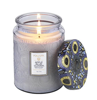 Voluspa Apple Blue Clover Large Glass