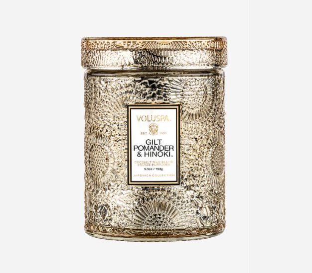Voluspa Gilt Pomander & Hinoki Mini Glass Jar - Japonica