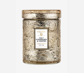 Voluspa Gilt Pomander & Hinoki Mini Glass Jar - Japonica