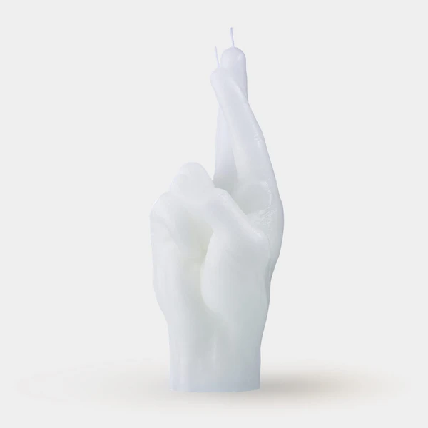 CandleHand Crossed Fingers White