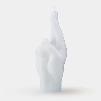 CandleHand Crossed Fingers White
