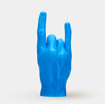 Candle Hand You Rock Blue