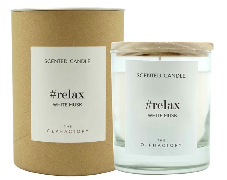 The Olphactory Relax White Musk Candle