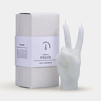 Candle Hand Victory White