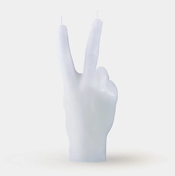 Candle Hand Victory White
