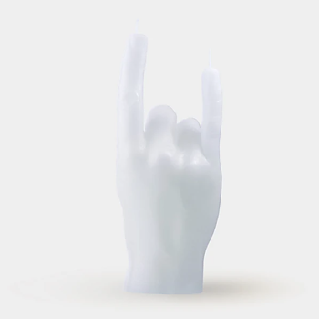 Candle Hand You Rock White