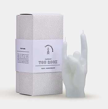 Candle Hand You Rock White