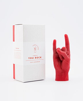 Candle Hand You Rock Red