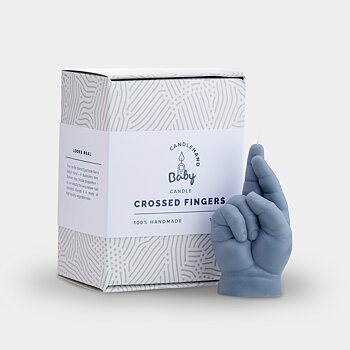Baby Candle Hand Crossed Fingers Grey