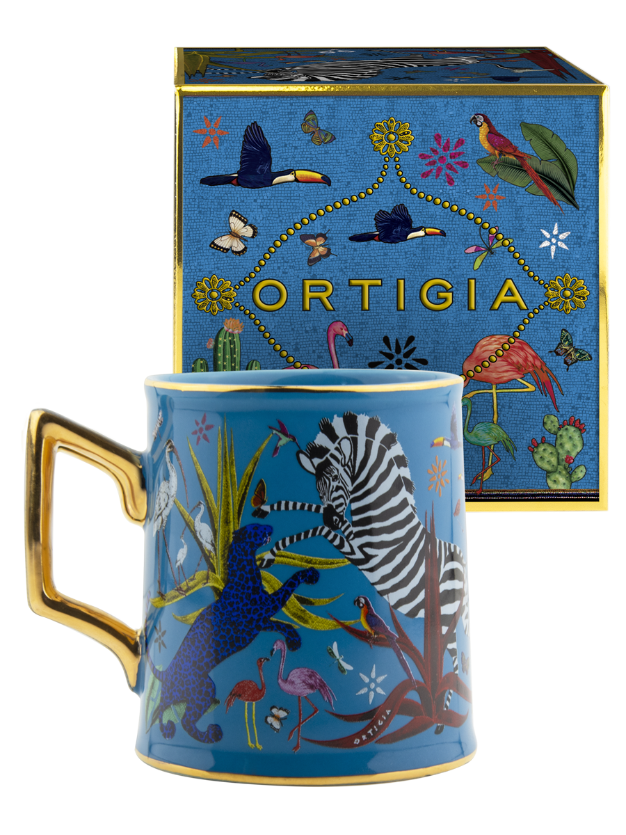 Ortigia Tazza Jungle Ceramic Blue