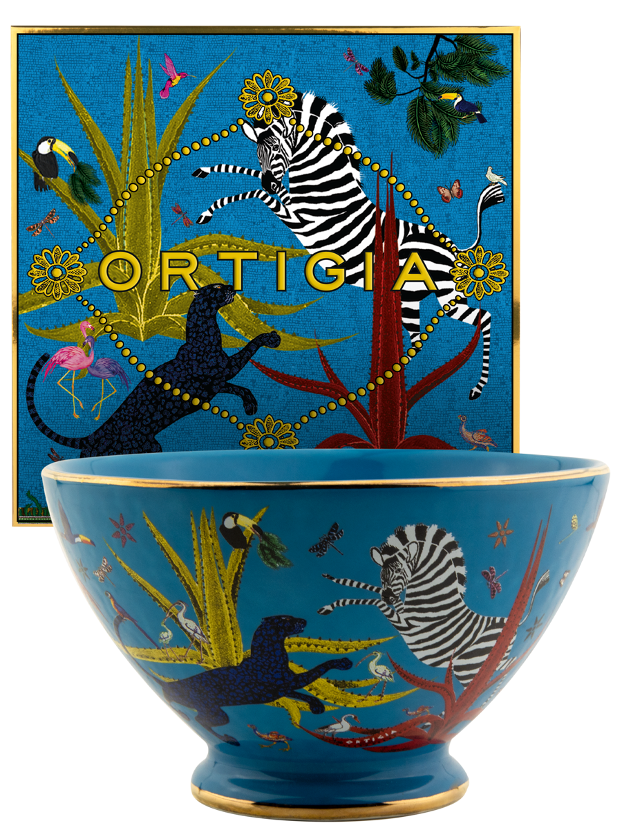 Ortigia Bowl Jungle Ceramic Blue
