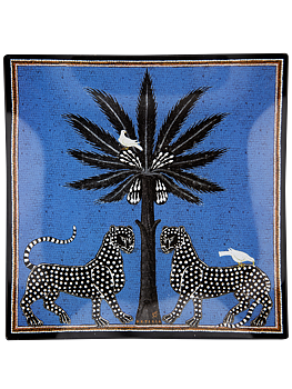 Ortigia Glass Plate Mosaico Blue 25x25 cm