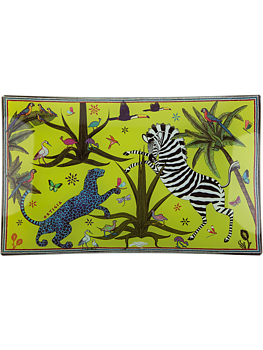 Ortigia Glass Plate Jungle Rectangle 26x16 cm