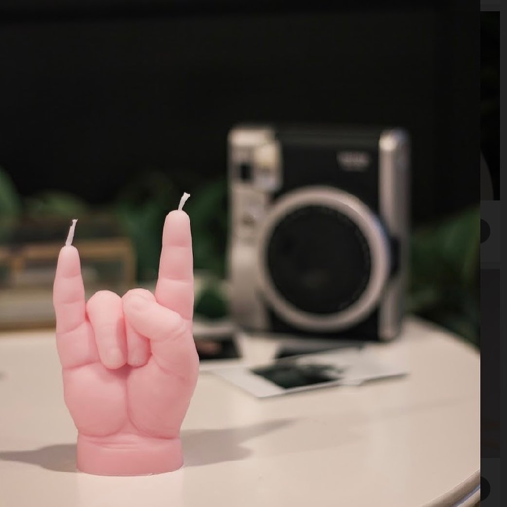 Baby Candle Hand You Rock Rosa - 3