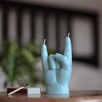 Baby Candle Hand You Rock Ljusblå