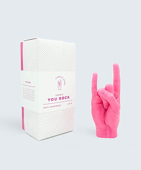 Candle Hand You Rock Rosa