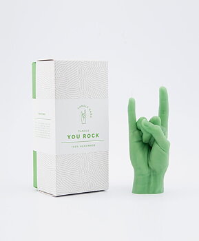 Candle Hand You Rock Green