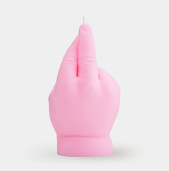 Baby Candle Hand Crossed Fingers Rosa