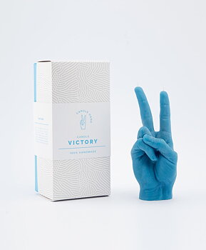 Candle Hand Victory/Peace Blue