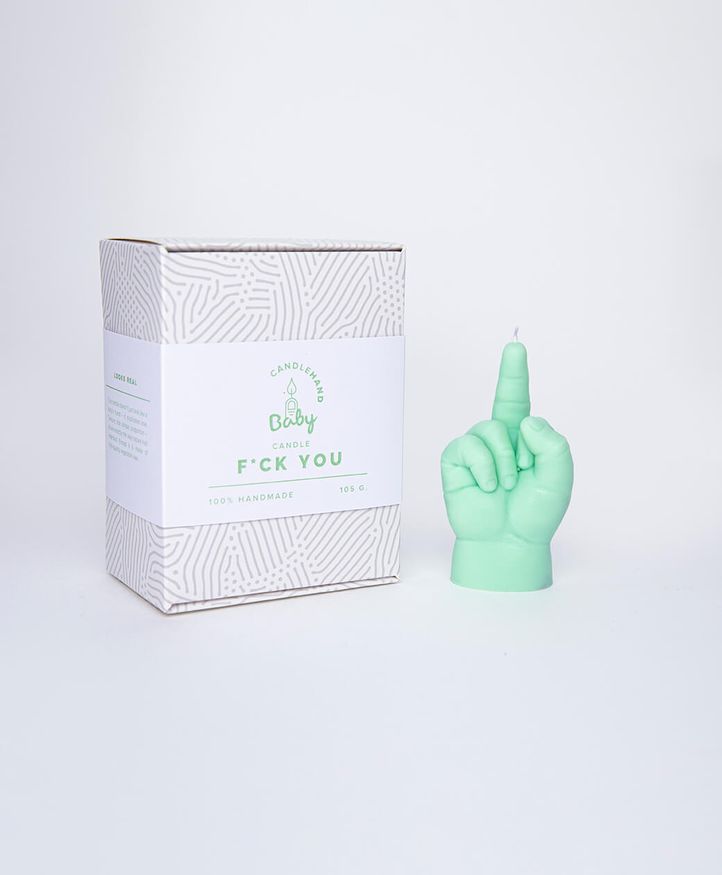 Baby Candle Hand *F** You* Mintgrön