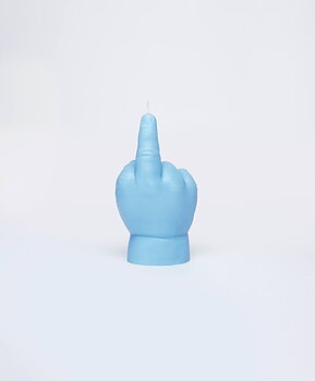 Baby Candle Hand *F** You* Blå