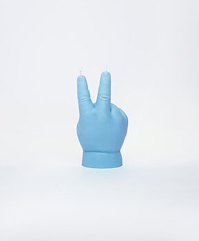 Baby Candle Hand Peace Light Blue