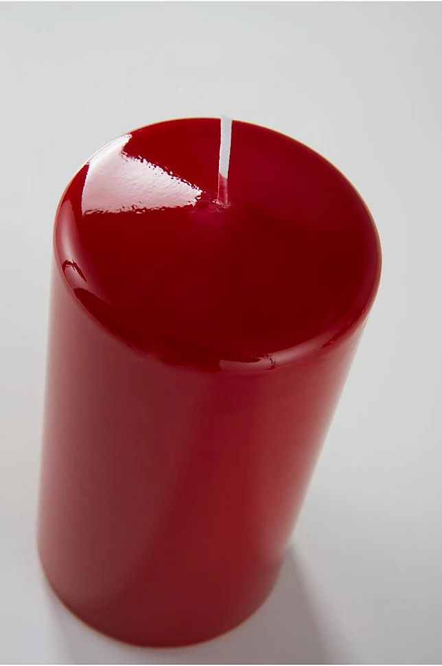 Block candle Red Lacquer 7,5x11 - 2