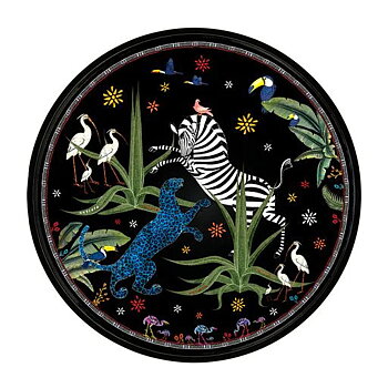 ORTIGIA Bricka Jungle Round Black Large