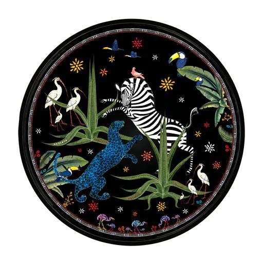 ORTIGIA Bricka Rund Jungle Svart Medium - 3