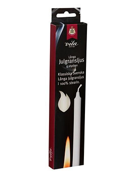  Långa Julgransljus 4 pack  100% Stearin