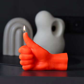 Candle Hand Thumbs Up Neon Orange