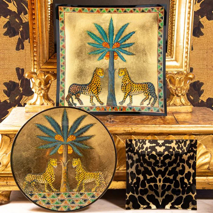 Ortigia Glass Plate Gattopardo Square - 2