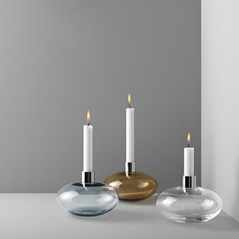 Kosta Boda Candlestick PLUTO Golden brown