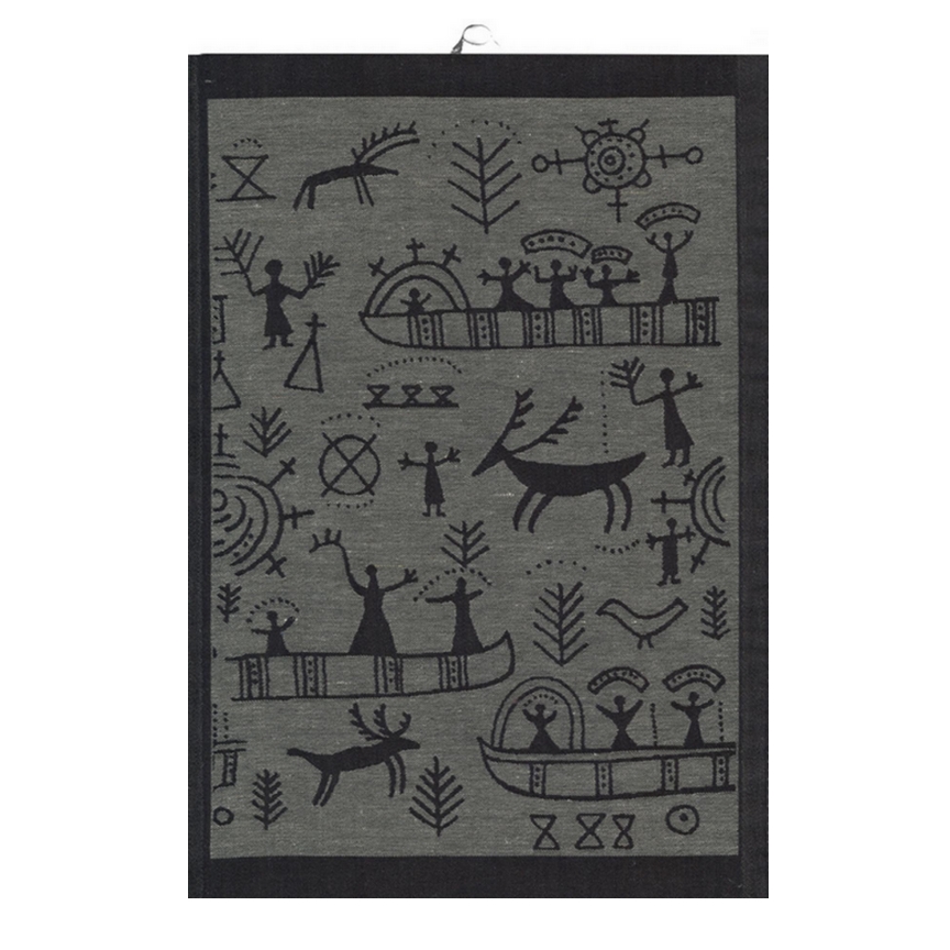 Kökshandduk Österled i ekologisk bomull och lin, grå