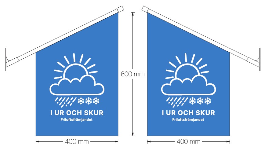 Fasadflagga I Ur och Skur blå