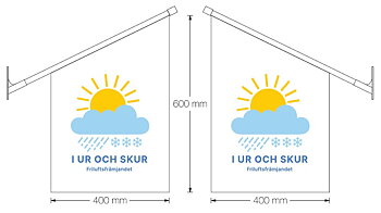 Fasadflagga I Ur och Skur vit