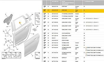 Peugeot 308 Dörr bak höger A S S