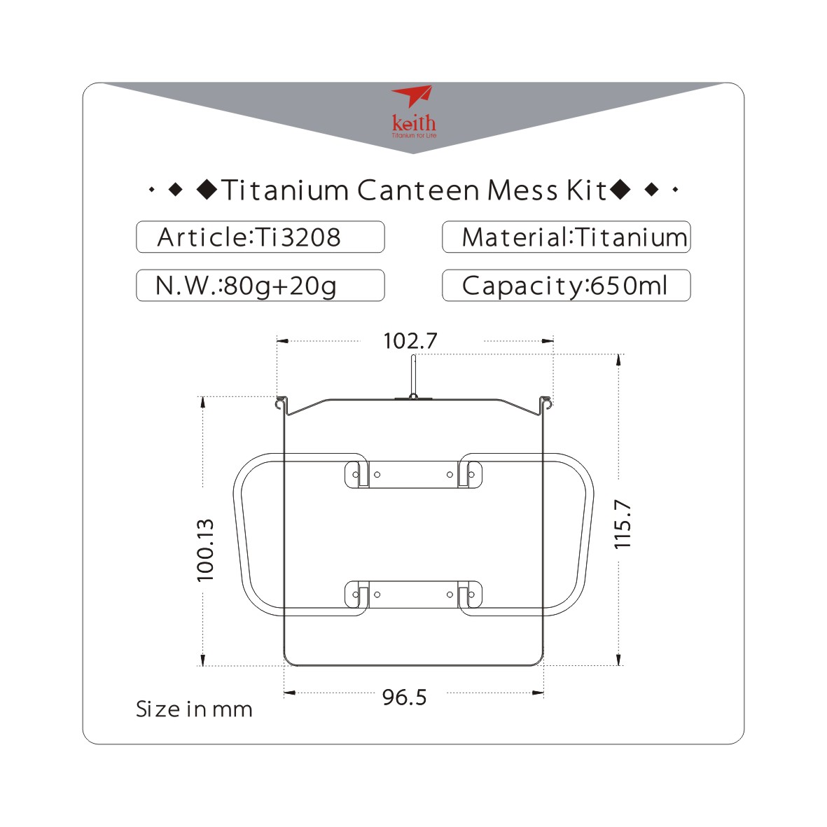 Keith Titanium Mugg 650ml - 6