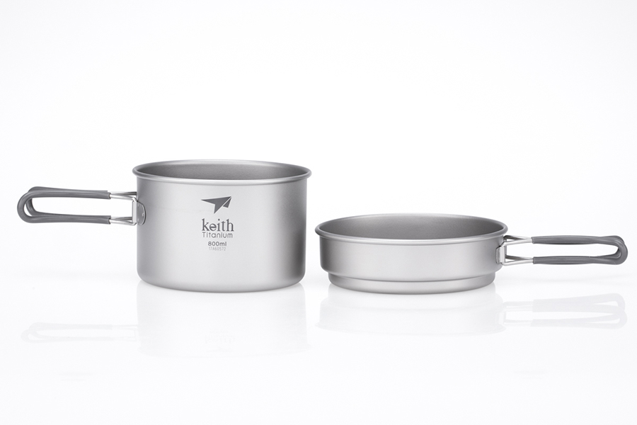 2-Piece Titanium pot and Pan Cook Set   800 + 400ml - 5