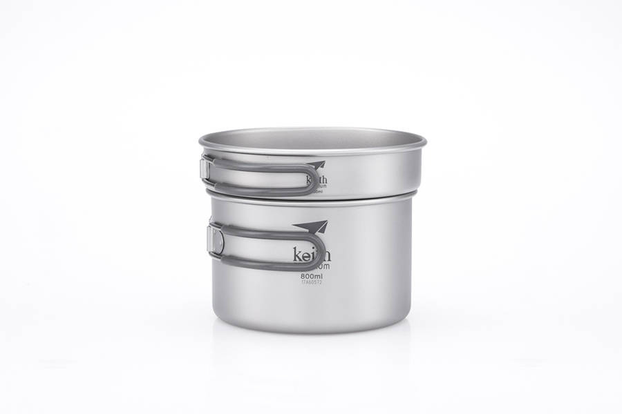2-Piece Titanium pot and Pan Cook Set   800 + 400ml - 3