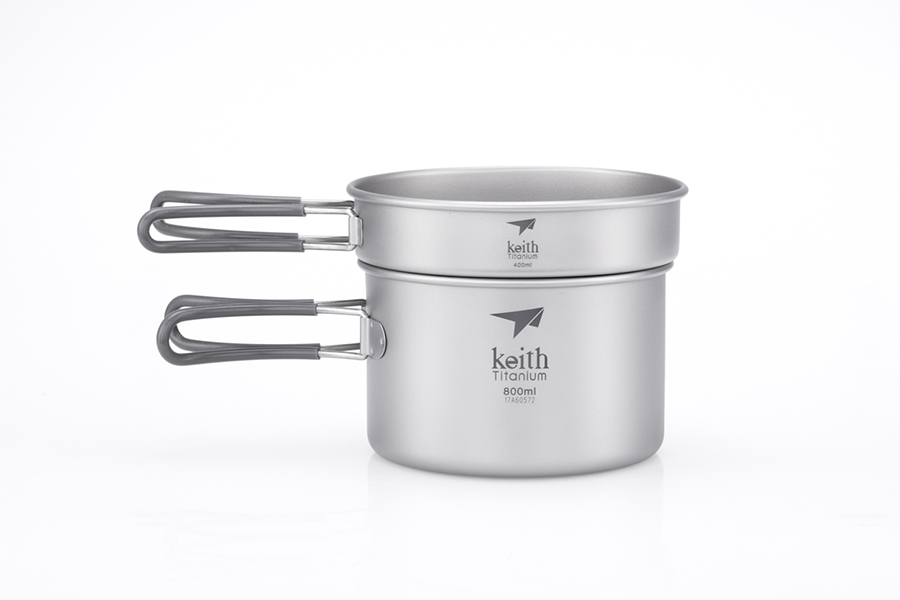 2-Piece Titanium pot and Pan Cook Set   800 + 400ml - 2