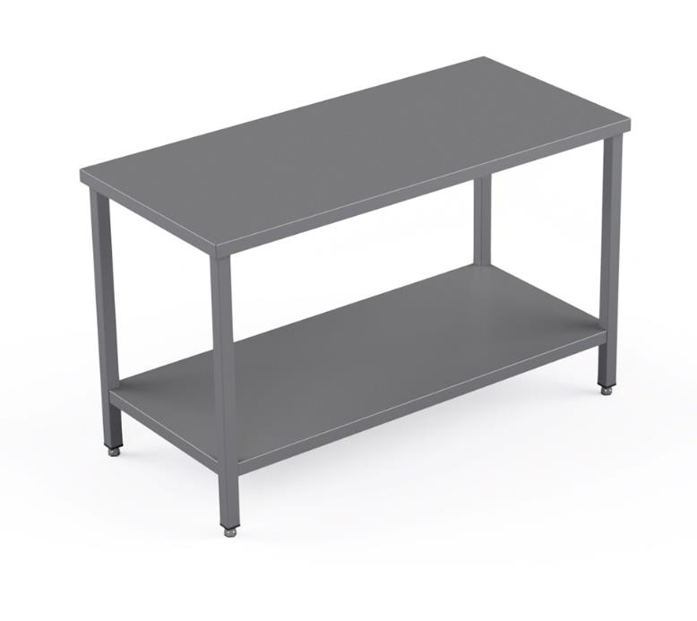 Rostfri arbetsbänk med en hylla  Bredd: 1800 x Djup: 600 x tjocklek 40 (mm)