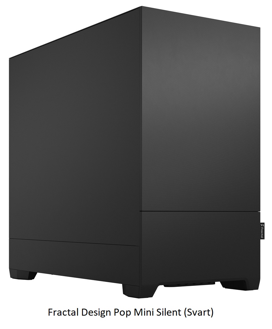 Fractal Design Pop Mini Silent (Svart) med 3 st chassifläktar (2 fram, 1 bak)