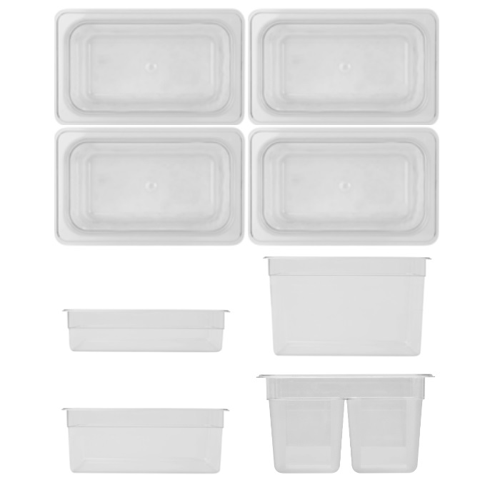 Kantin GN 1/4 transparent polykarbonat Exxent