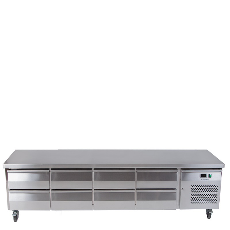 Grillkylbänk 2230x700x650 mm med 8st draglådor GN
