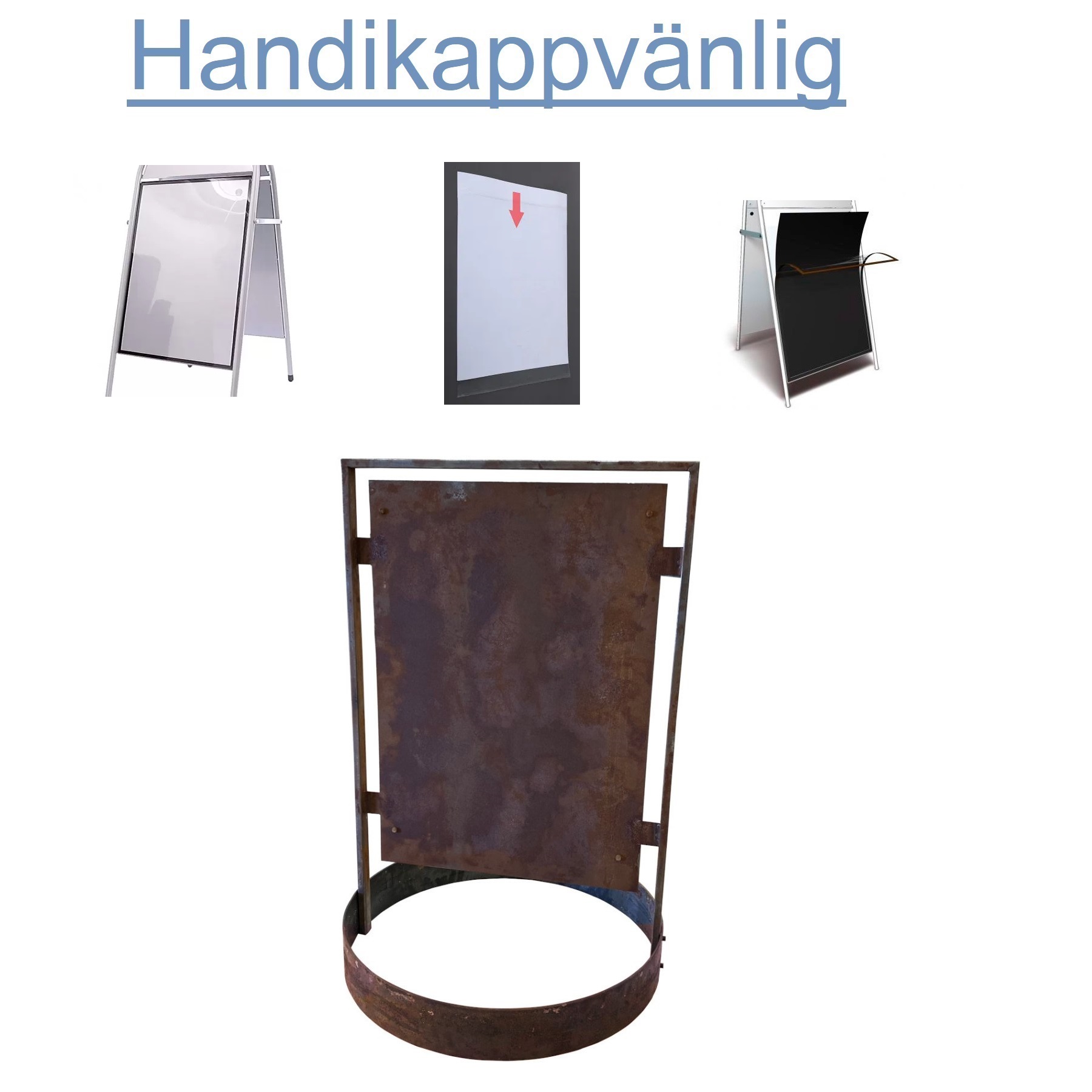 Gatupratare 50x70cm Rusty Handikappvänlig Trottoarpratare